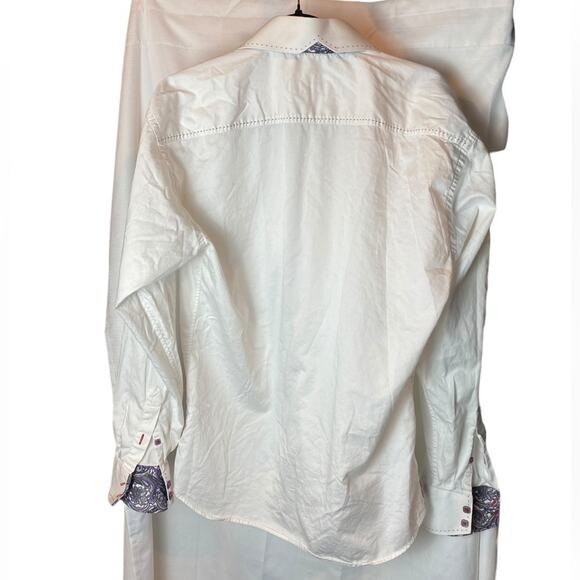 7 Downie Street White Button Down Dress Shirt Men's Size Small - Picture 3 of 15
